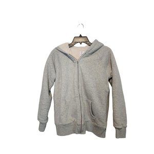 Gap Kids Zip-Up Hoodie - Heather Grey & Lined XXL